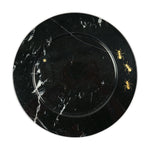 Charger plate in black Marquinia with brass ants inlay