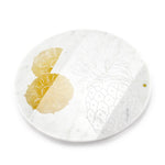 Pineapple - circular centerpiece/serving plate in white Carrara marble