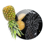 Pineapple - circular centerpiece/serving plate in black Marquina marble
