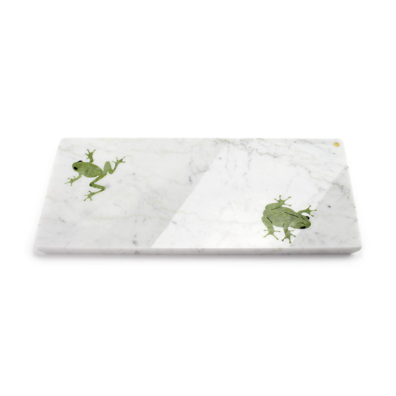 Frogs in Summer - big centerpiece/serving plate in marble