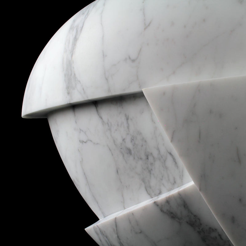 Sculptural vase PV01 in Statuary marble