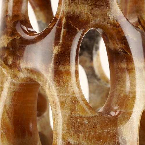 Sculptural vase PV04 in Amber onyx