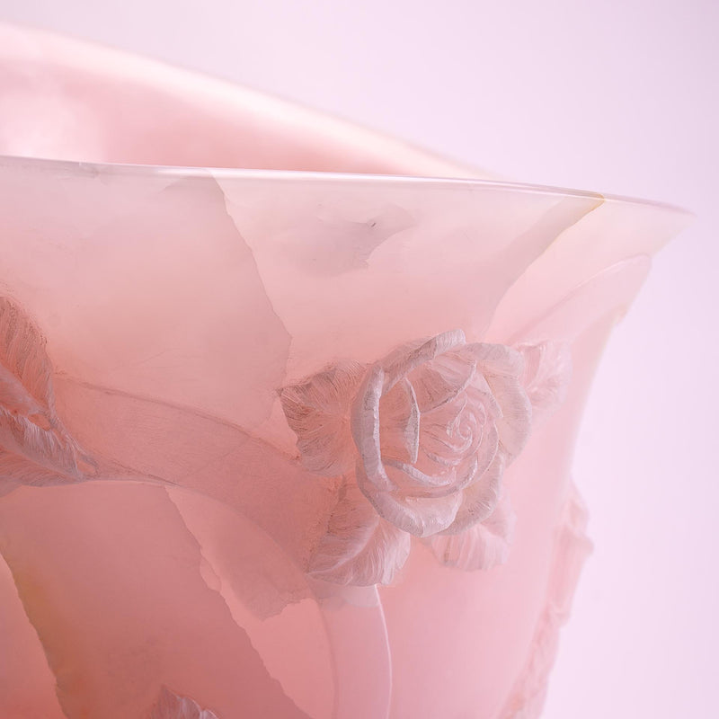 Sculptural vase 'Roma Imperiale' in pink onyx