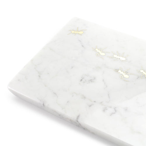 Ants on Carrara - big centerpiece/serving plate in marble