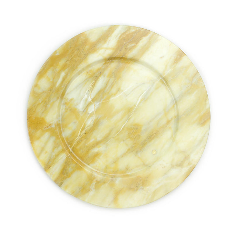 Charger plate in Yellow Siena marble