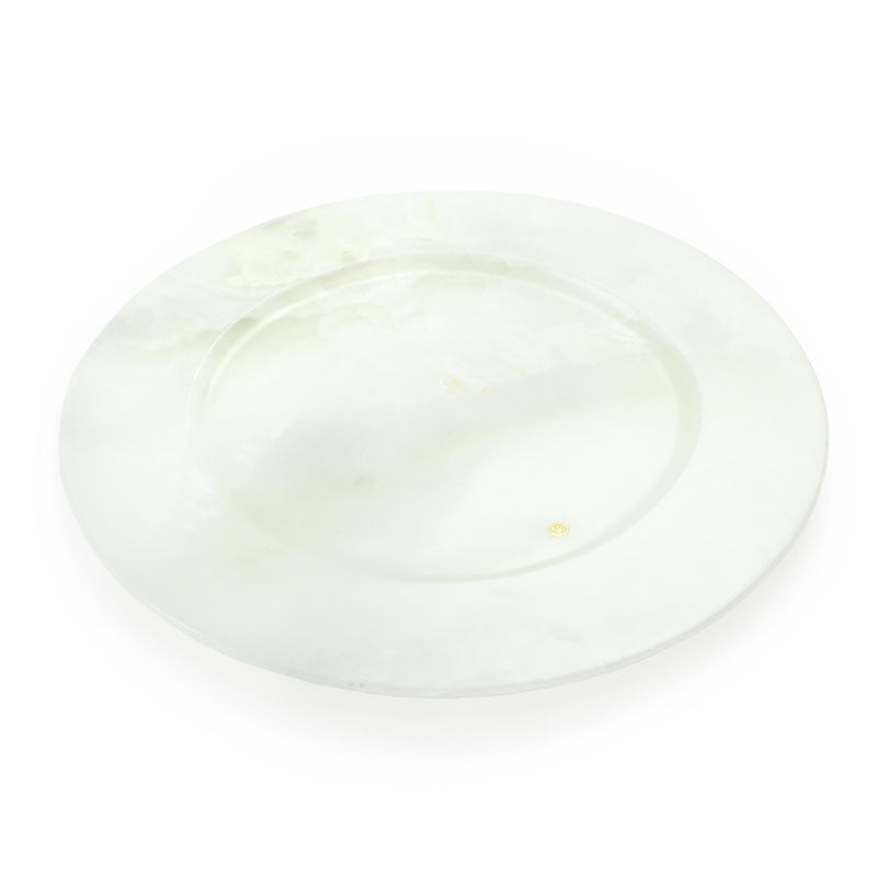 Charger plate in white onyx