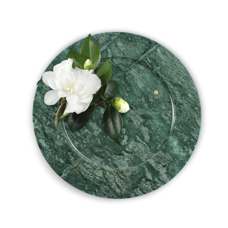 Charger plate in Imperial Green marble