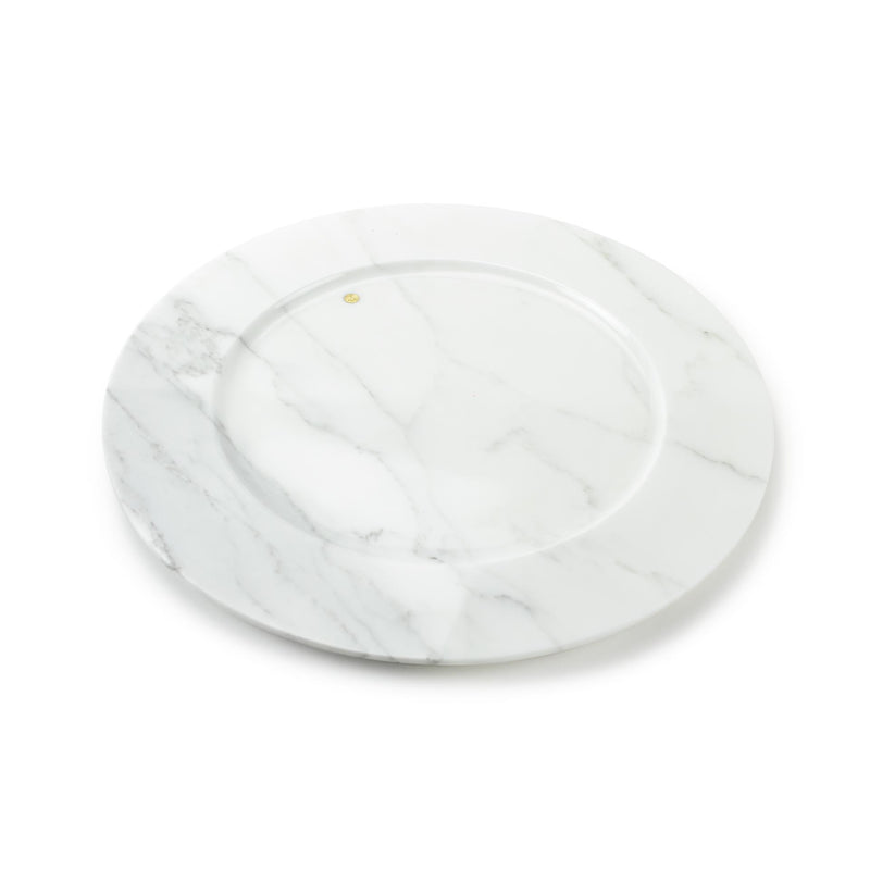 Charger plate in Statuary marble