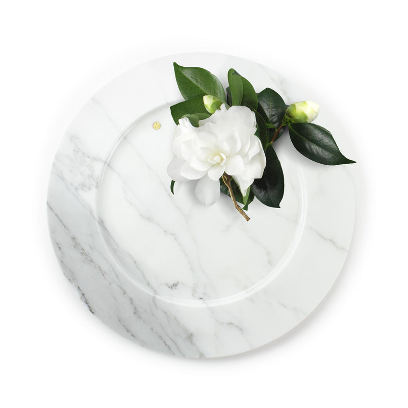 Charger plate in Statuary marble