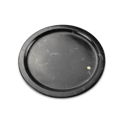 Circular presentation plate in Marquina marble