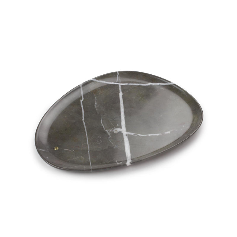 Presentation plate in Imperial Grey marble
