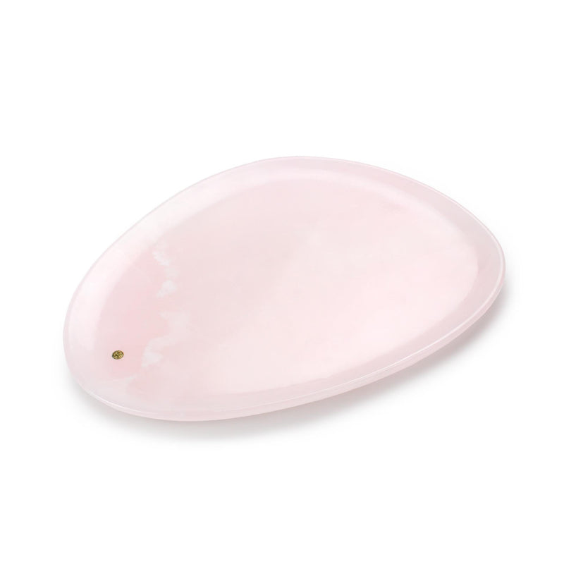 Presentation plate in pink onyx