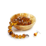 Small circular bowl in amber onyx