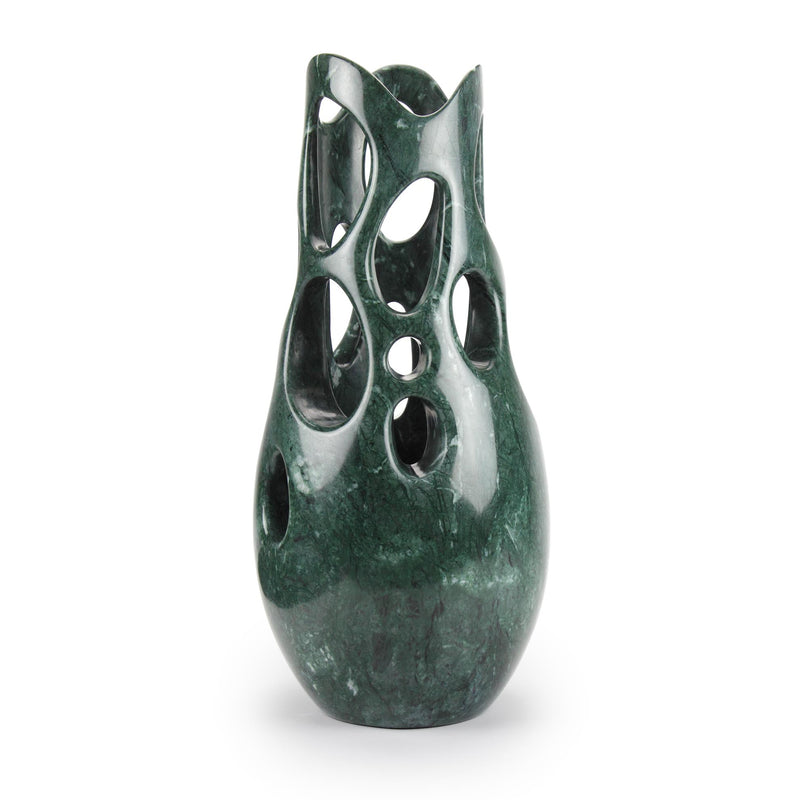Sculptural vase PV04 in Imperial Green marble