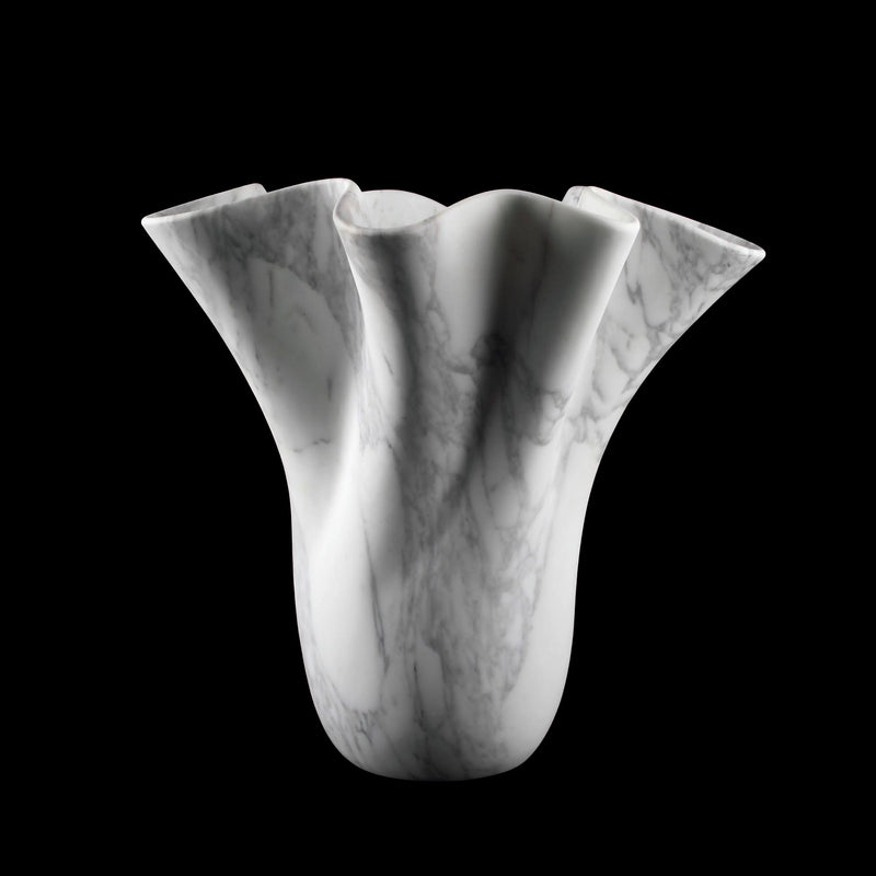 Sculptural vase PV05 in Arabescato marble
