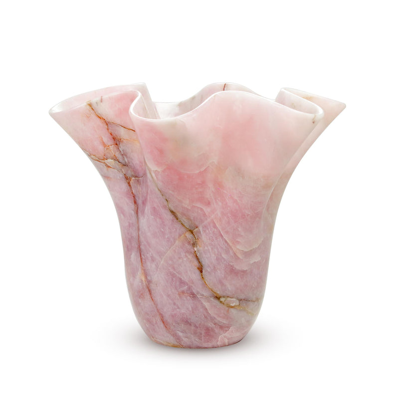 Sculptural vase PV05 in Rose quartz